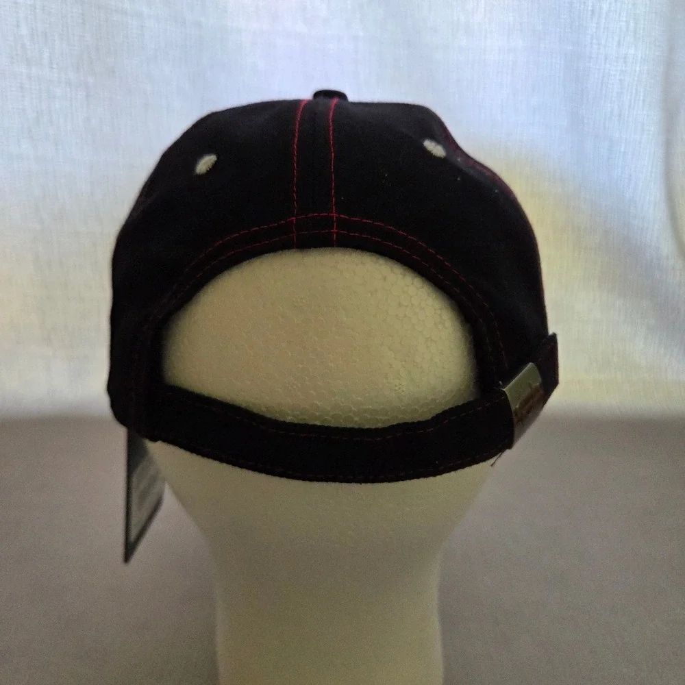 NEW True Religion Baseball Cap‎ Hat Black Red Stitching Original Buddha Brand OS